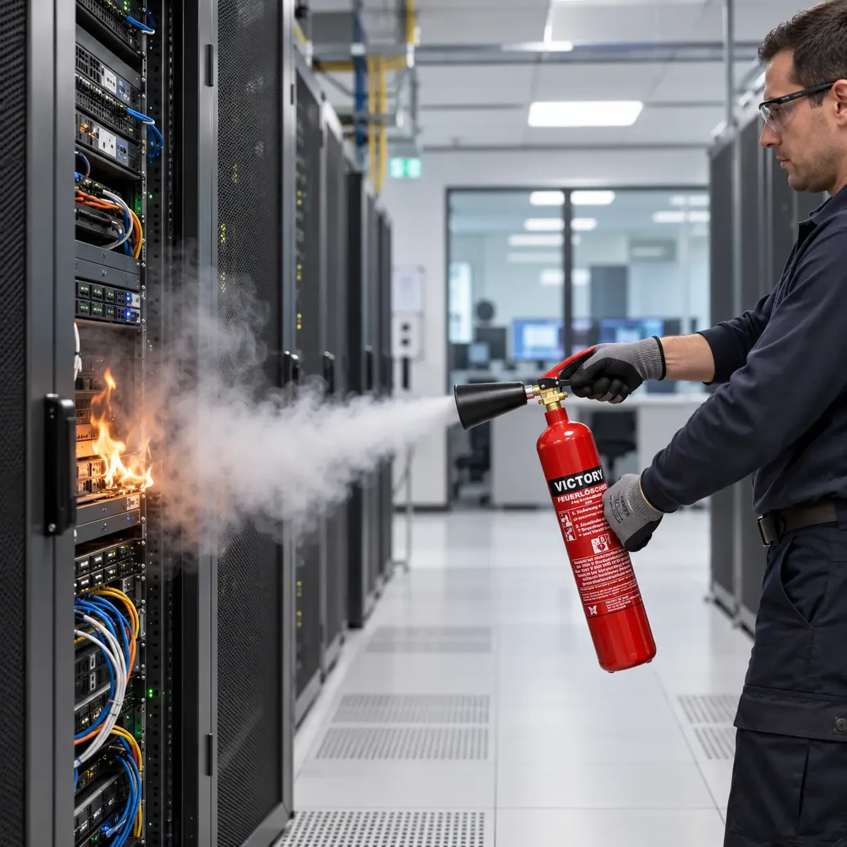 Illustratives Anwendungsbeispiel: Feuerlöscher CO2C, Einsatzort Serverraum