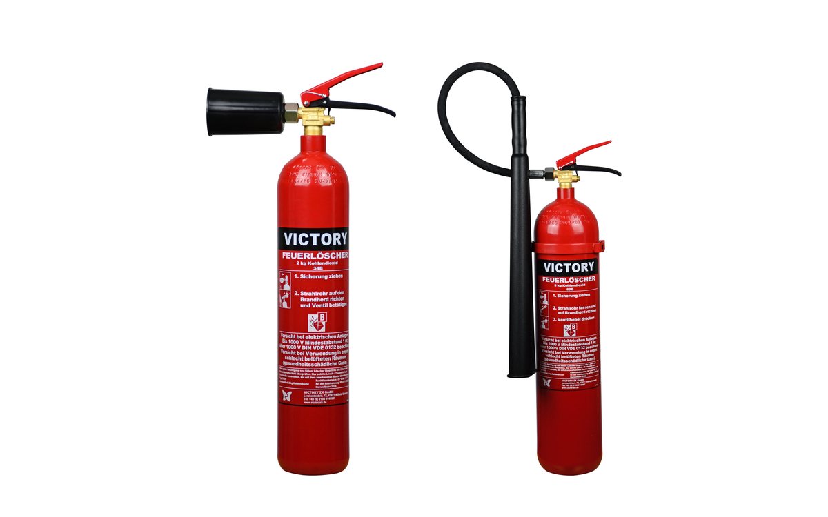 Victory CO₂-Feuerlöscher CO2C (2 kg) und CO5C (5 kg) im Stahlbehälter