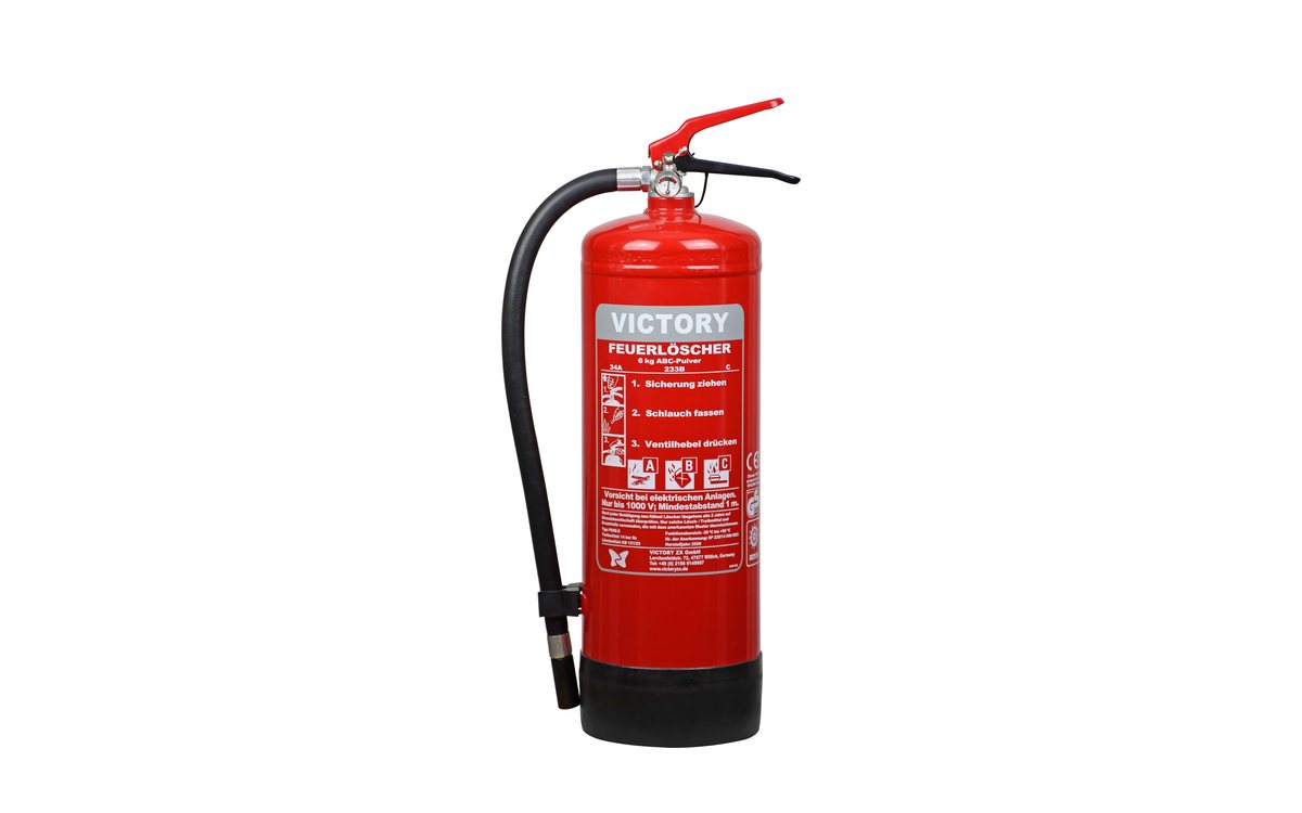 Victory Dauerdruck-Pulver-Feuerlöscher PD6E-E, 6 kg ABC-Pulver